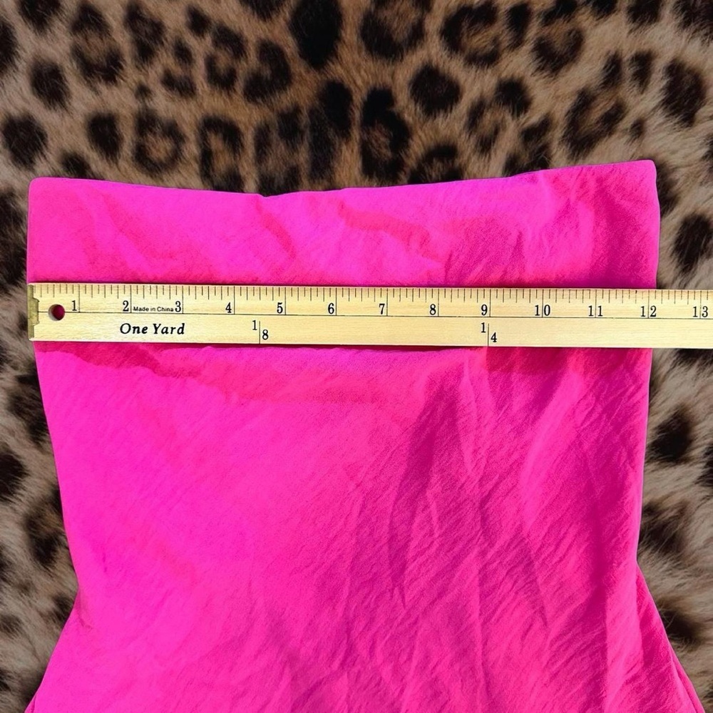 Hot pink strapless midi dress Barbiecore coquette Y2K vacation resort open back - Picture 3 of 6